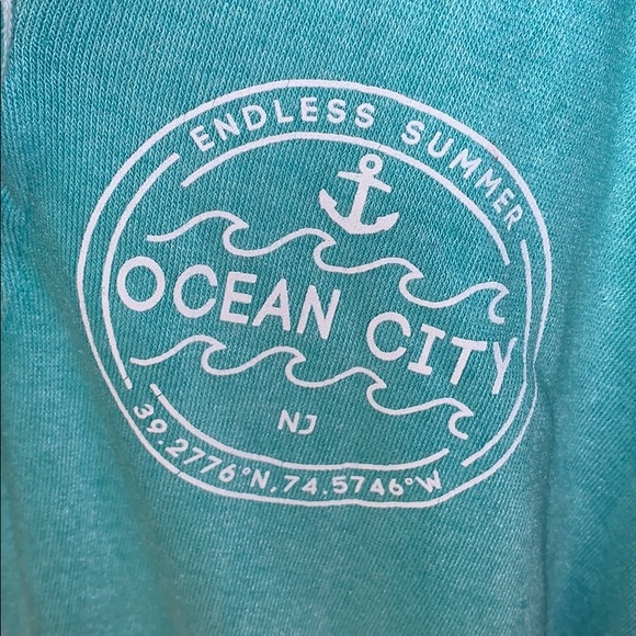 Lace up, relaxed fit teal sweatshirt - Picture 2 of 4